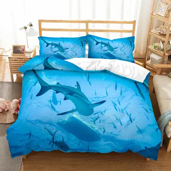 

Marine Organism 3D Print Bedding Set Duvet Covers Pillowcases One Piece Comforter Bedding Sets Bedclothes Bed Linen 04
