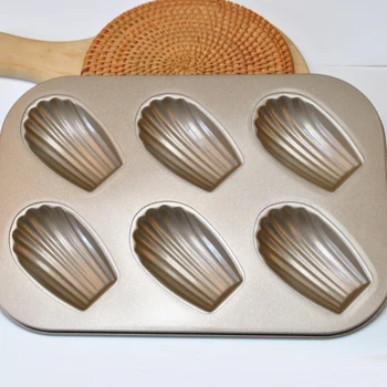 

Carbon Steel Cake Mold 6-hole Madeleine Banana/Shell Non-stick Durable