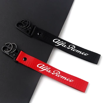 

Car styling webbing key chain For Alfa Romeo Giulietta Spider GT Giulia Mito 147 156 Key ring car accessories