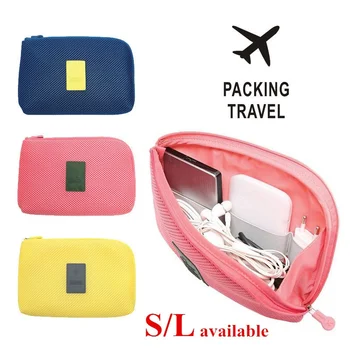 

Portable Storage Bag Digital Gadget USB Cable Earphone Pen Travel Bags Cosmetic Makeup Case PI669