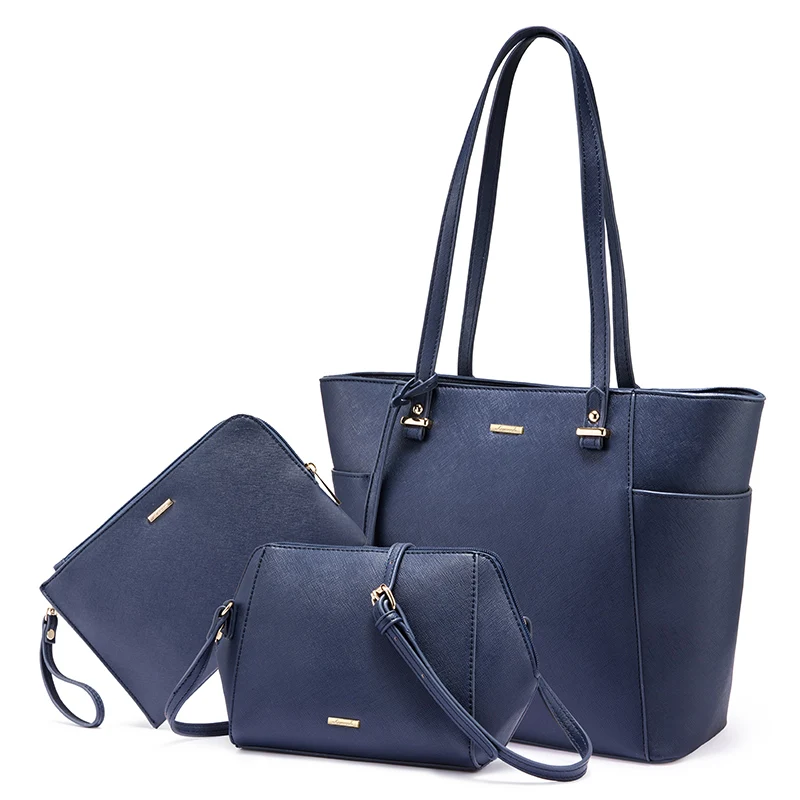 LOVEVOOK Набор сумок женские сумки через плечо сумки-мессенджеры для девушек из искусственной кожи - Цвет: blue-1