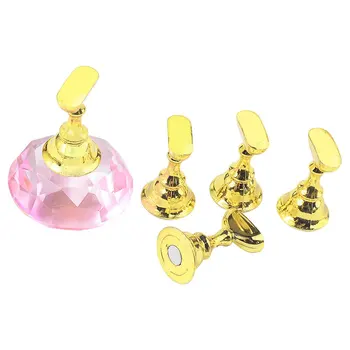 

Nail Art Practice Piece Support Japanese Magic Color Crystal Gem Nail Holder High-Grade Lotus Seat Base With Magnetic