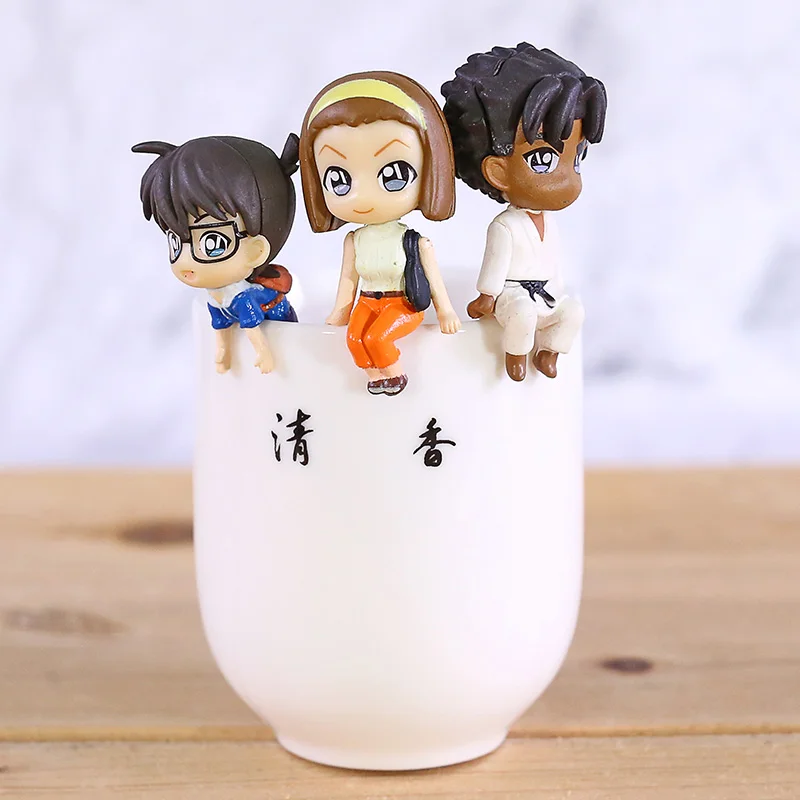 

6pcs/set PUTITTO Series Detective Conan PVC Collectible Action Figure Q Version Anime Case Closed Model Toy