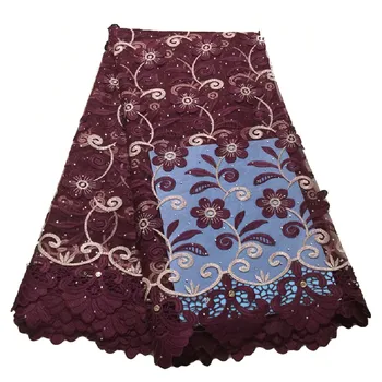 

african french lace with stone african lace fabric guipure lace 2.5yards embroidered nigerian lace fabric for dress PL31419