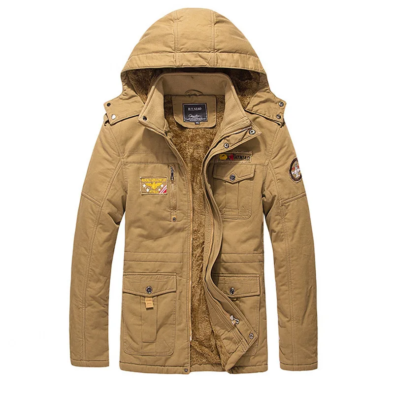 

2019 New Style Men Jacket Brushed And Thick Hooded Pure Cotton Washing MEN'S Casual Jacket Fashion