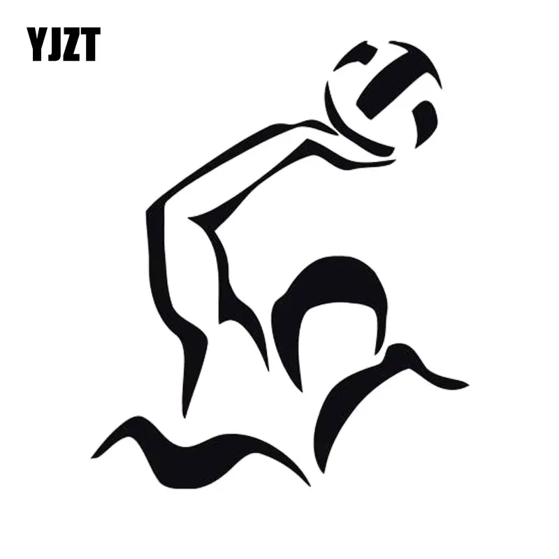 YJZT 13.5CM*15.8CM WATER POLO Sport Creative Decoration Car Sticker Body Of Vinyl Decal Black/Silver C31-0251 | Автомобили и