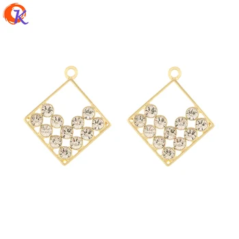

Cordial Design 50Pcs 25*28MM Jewelry Accessories/Rhinestone Pendant/Square Shape/DIY Making/Charms/Hand Made/Earring Findings