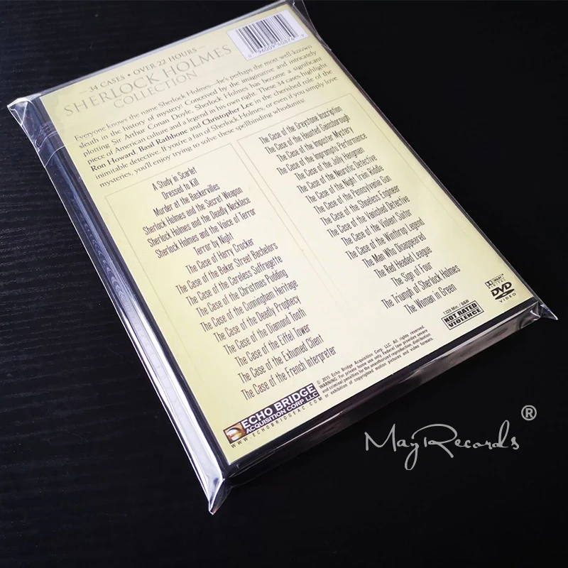 DVD 블루레이 디스크용 투명 방진 재밀봉 가능 보호 외부 슬리브 20개