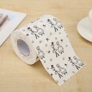 

High Water Absorption Sweet Roll Paper Wedding Printing Toilet Novelty Tissue Roll Paper for Household Kitchen Supplies