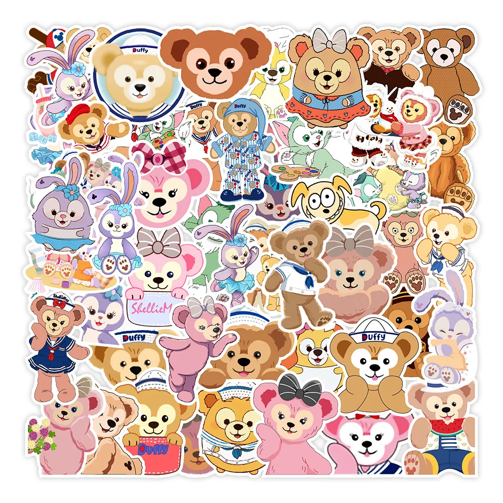 25/50/100Pieces of Cartoon Cute Bear Animals Doodle Graffiti Stickers Helmet Waterproof UU Gift Sticker Flakes 10 30 50pcs cute cartoon characters stickers graffiti motorcycle travel luggage guitar skateboard water proof sticker