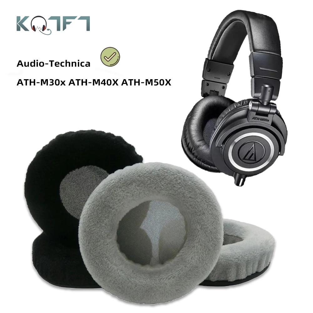 

KQTFT Velvet Replacement EarPads for Audio-Technica ATH-M30x ATH-M40X ATH-M50X ATH M30x M40X M50X Earmuff Cover Cushion Cups