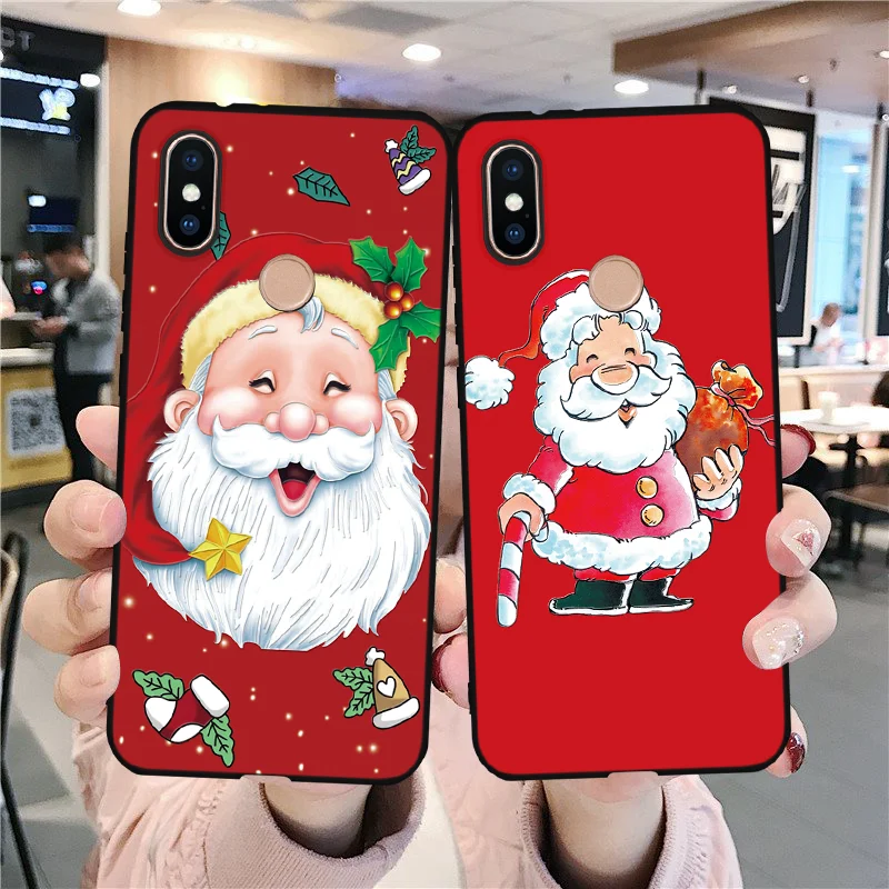 

3D Emboss Xmas Santa Claus Case For Xiaomi Mi CC9e CC9 9T Pro 9 SE A1 A2 5X 6X 8 Lite Redmi S2 7A 6A K20 Note 7 6 5 Pro 5A Coque