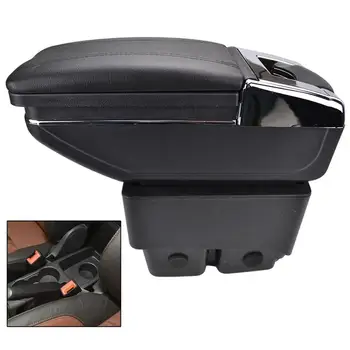 

Car Interior Arm Rest Center Centre Console Storage Box Armrest PU Leather Material Rotatable For Ford Fiesta 2009-2017