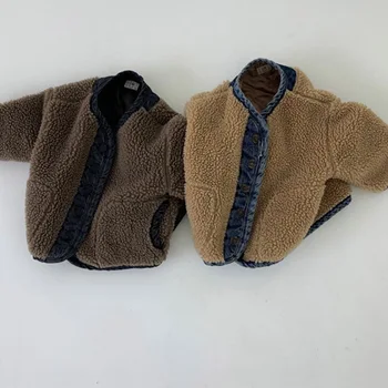 

2020 New Arrival Girls Boys Thicken Fleece Coat Winter Cotton Full Sleeve Fashion Kids Jacket