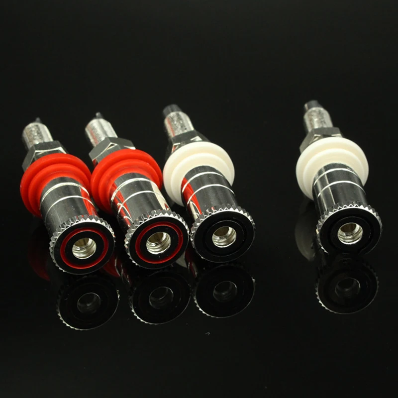 Colleimage Hifi audio 4 pz/set di Rame argento placcato Speaker Binding post Terminal Connettori WB