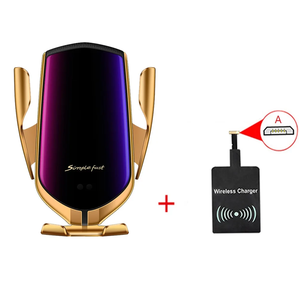 For TypeA 10 Вт Qi Беспроводное зарядное устройство в машину для Iphone 8 X XS MAX автоматический Автомобильный держатель для телефона Быстрое беспроводное зарядное устройство для samsung S9 S10 Plus - Цвет: For TypeA
