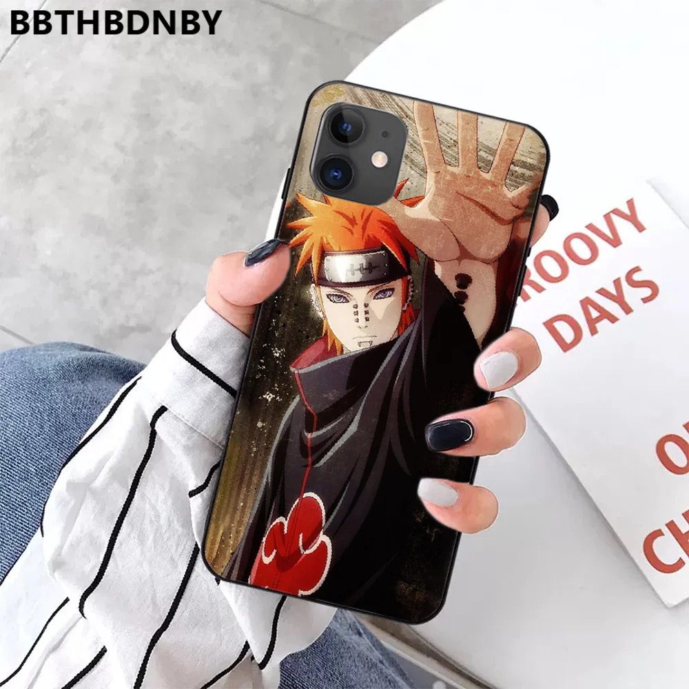 Черный ТПУ чехол для телефона iphone 11 pro max x xs xr 7 8 plus 6 6s 5 5s 5se японского аниме