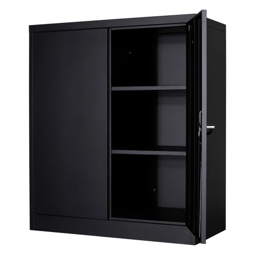 

Storage Cabinet 3 Shelf Metal Storage Cabinet With Lockable Doors Clothes Books Boxs Storage