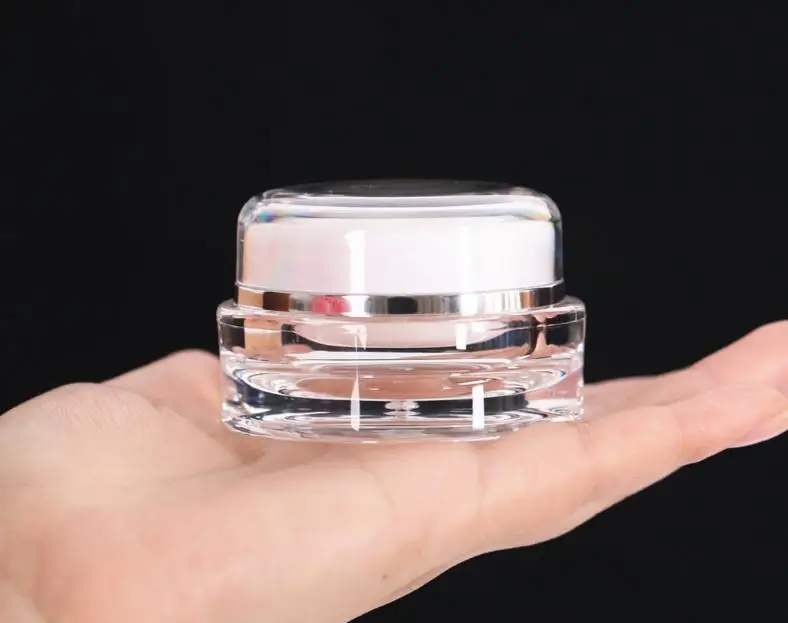 15g 30g 50g/50ml White Acrylic Makeup Jar Plastic Cap Inner Cap empty cosmetic jars,facial mask/Eye Cream jars 200pcs SN248