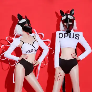 

New Women White Sexy Hip Hop Nightclub Jazz Dance Costumes Sexy Bar Dj Female Singer Costume Girls Stage Outfit