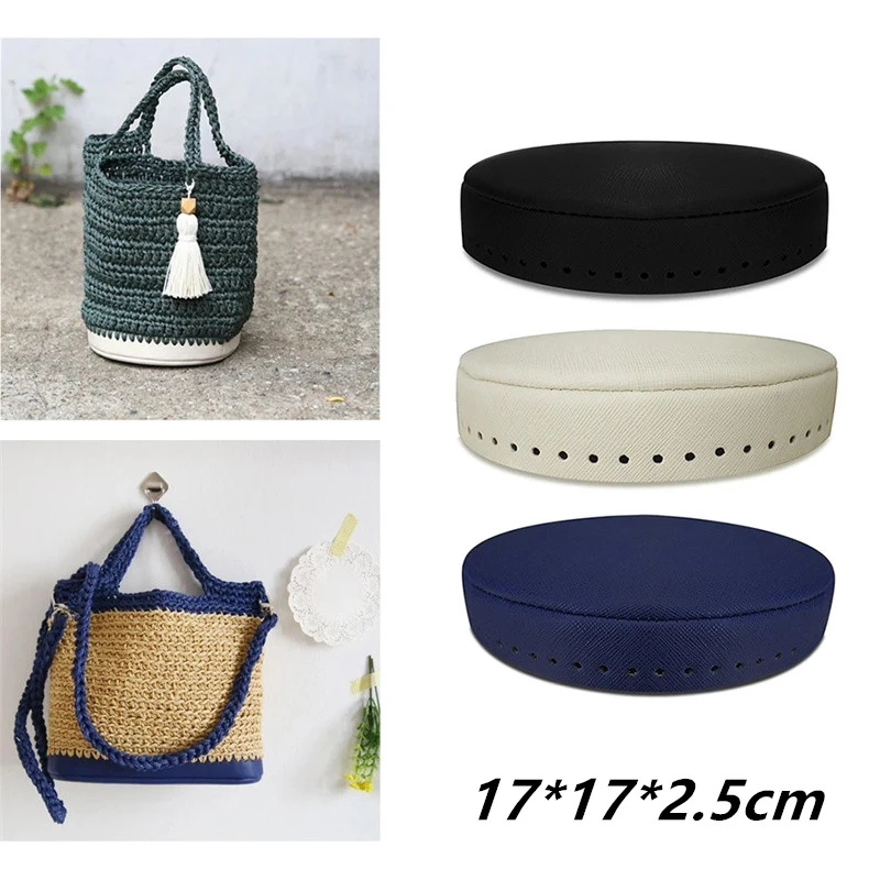 Bolsa de cuero para mujer, Base moldeadora de de ganchillo, piezas de accesorios, bolsa redonda hecha a mano, almohadilla de ganchillo artesanal|Piezas y accesorios para bolsos| - AliExpress