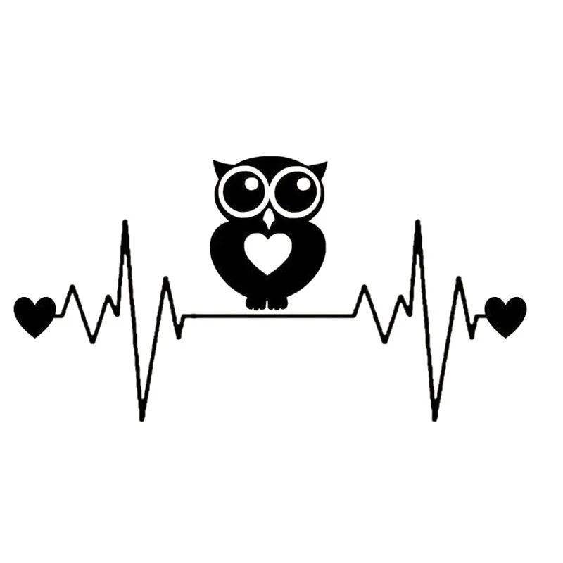 

Personalized Car Sticker PVC Accessories Owl Heartbeat Lifeline Car Window Waterproof Motorcycle Decal for JEEP Van Bike Offroad