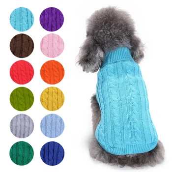 

Warm Dog Cat Sweater Clothing Winter Turtleneck Knitted Pet Cat Puppy Clothes Costume For Small Dogs Cats Chihuahua Outfit Vest
