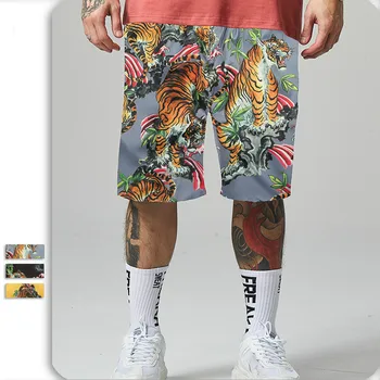 

Tiger Printed Men's Board Shorts Yellow Beach Brand Short Male Surfing Bermudas Masculina Men Boardshorts 2020 Summer Wholesale