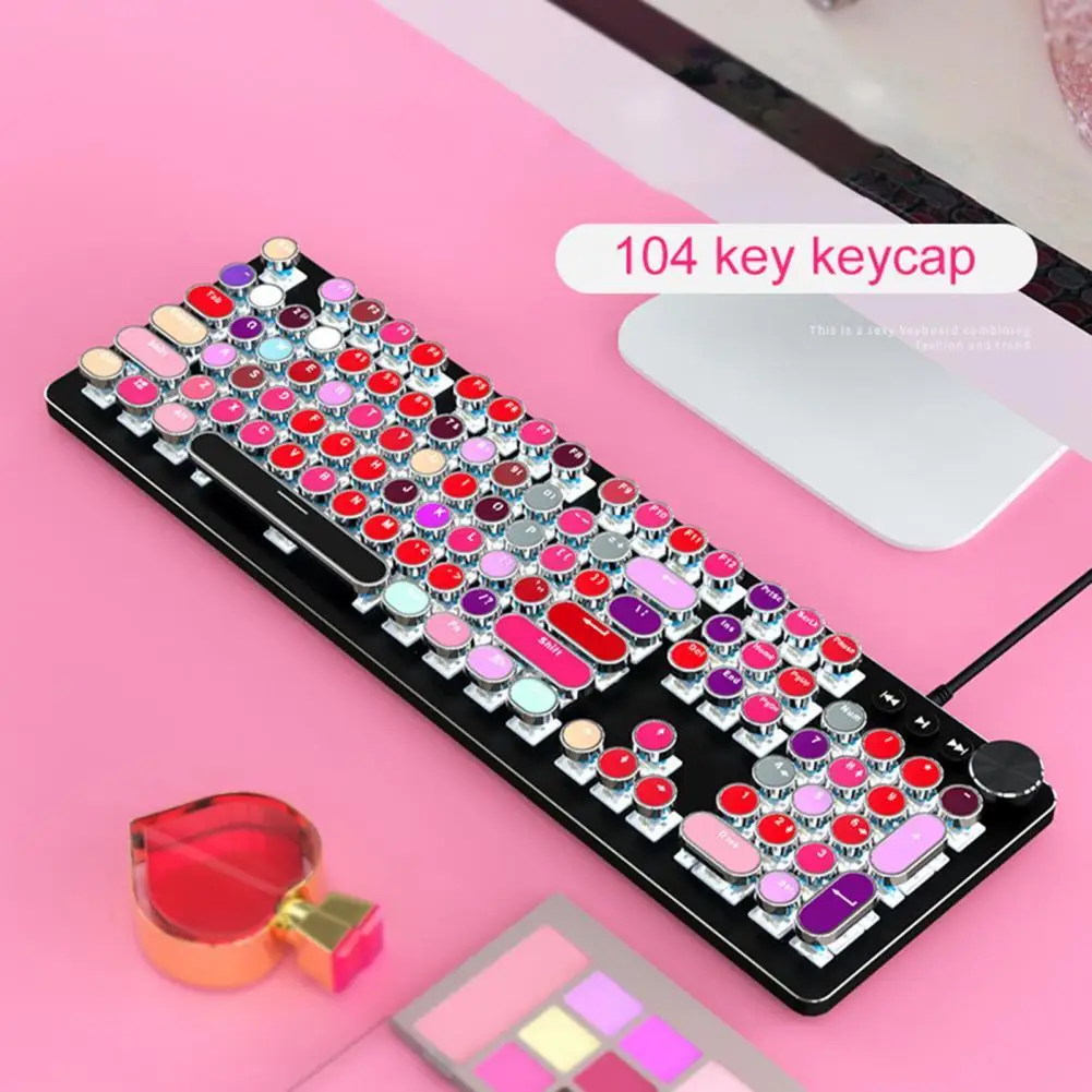 

104 Key ABS Mixed Color Round Keycap Lipstick Color Backlight Mechanical Keyboard Keycaps Colorful key caps for PC Computer