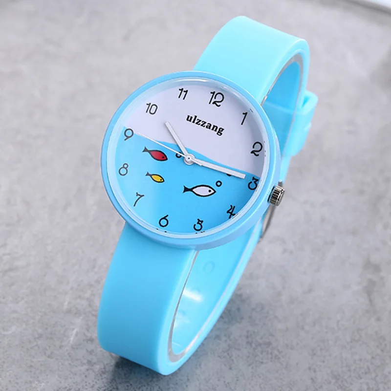 JOYROX-Children-Watch-For-Girls-Color-Silicone-Strap-Fashion-Quartz-Wristwatch-Fish-Dial-Cartoon-Kids-Clock (1)