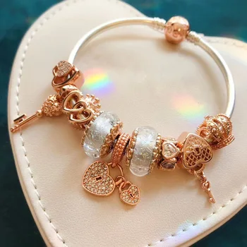 

Quality Original 1:1 100%925 Sterling Silver Heart Crown Bracelet Free Shipping