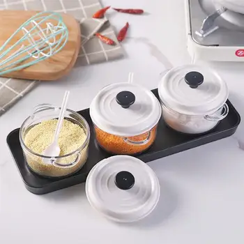 

1 Set Household Seasoning Jars with Tray Multifunctional Spice Storage Pots