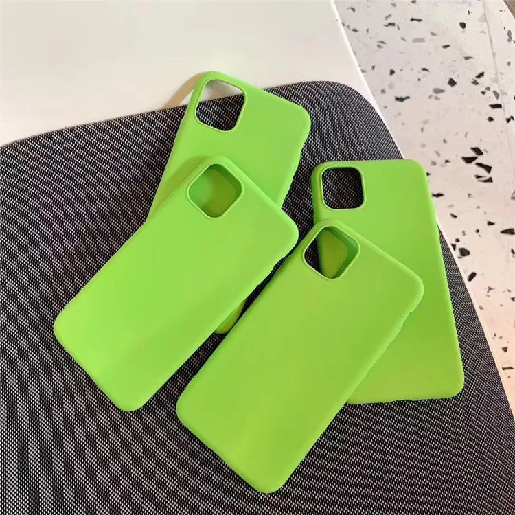 Classic Solid Color Case for Apple Phone 8 plus 7 iPhone Fresh Green Silicone Xs Max iphone 11 xs case girls | Мобильные телефоны и