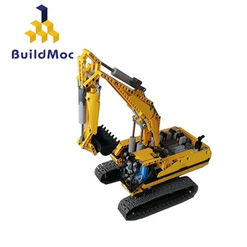 

BuildMoc 1399pcs Compatible Technic Excavator Model Building Blocks Brick Without Motors City Kids Toys for children Gifts