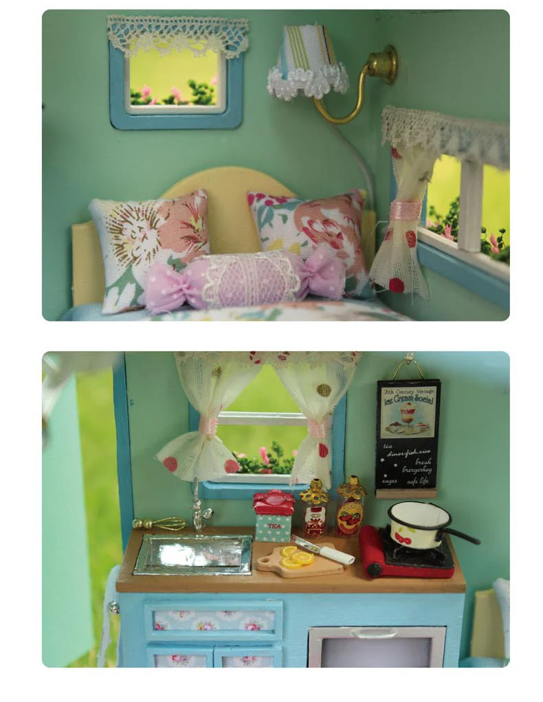 DIY Doll House Wooden Doll Houses Miniature dollhouse Furniture Kit Toys for Children Gift Time travel Doll Houses A-016