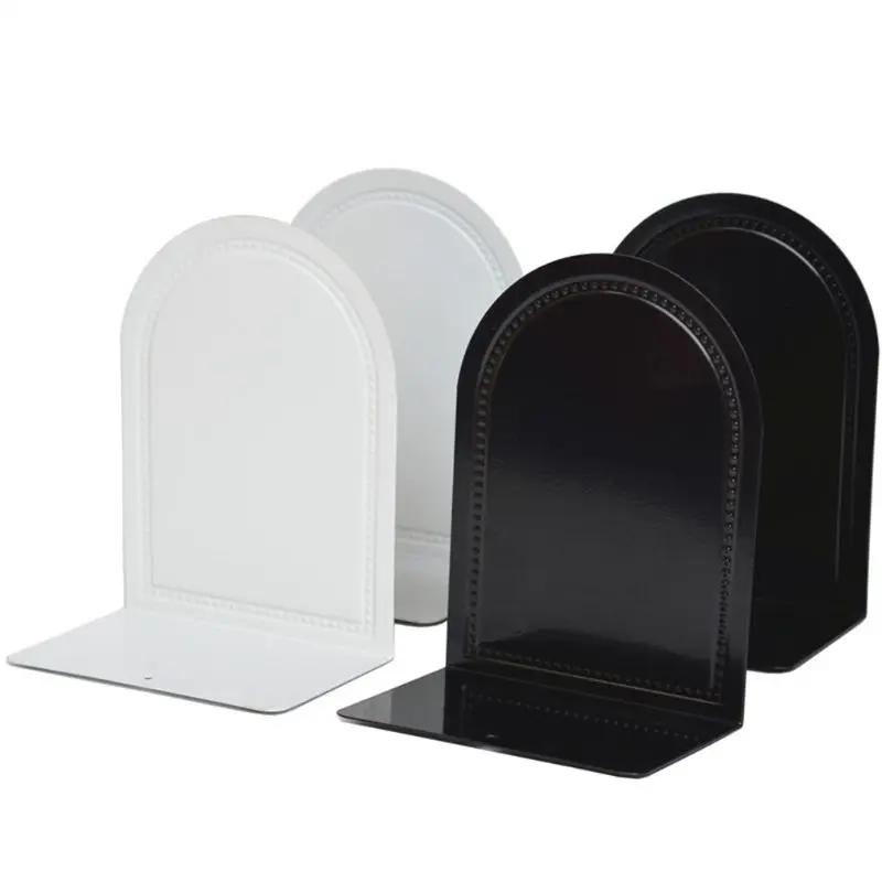 

1 Pair Creative Metal Bookends Book Support Stand Desk Organizer Storage Holder