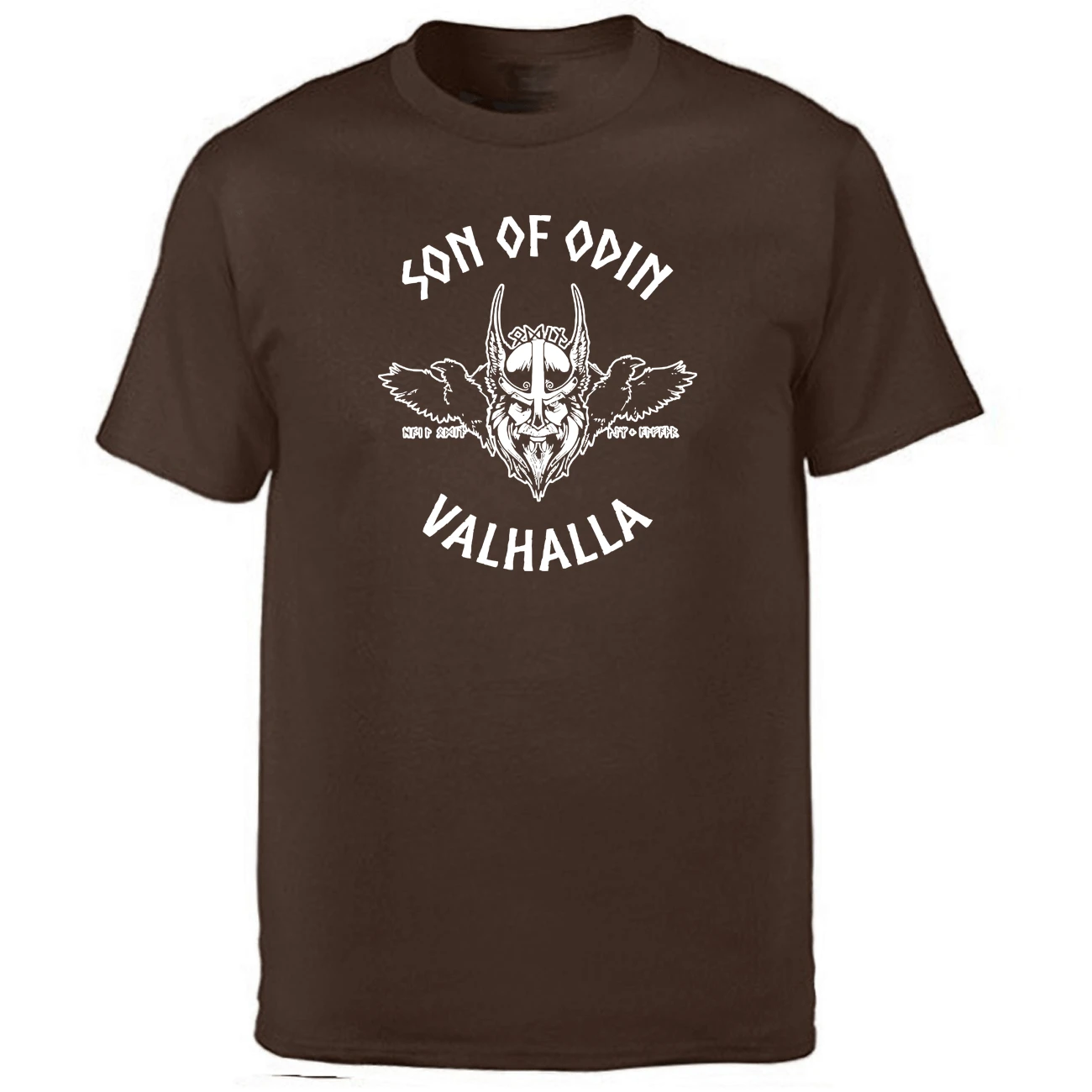 Футболка Odin Vikings Gone to Valhalla, Мужская футболка Son Of Odin, летняя черная футболка с коротким рукавом и принтом, топ с надписью «Sons Of Anarchy Chapter» - Цвет: Brown 5