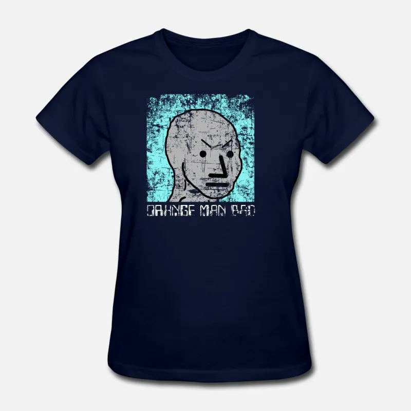 Women-Navy Blue Подгонянная оранжевая футболка с надписью «Bad Meme» для мужчин, девочек и мальчиков, футболка с круглым вырезом с надписью «Crazy men», одежда с короткими рукавами, популярные футболки - Цвет: Women-Navy Blue