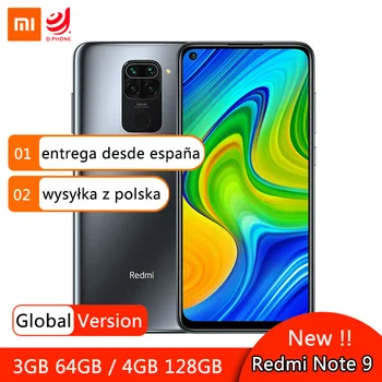 Перейти на Алиэкспресс и купить Глобальная версия смартфона Xiaomi Redmi Note 9, 3 ГБ, 64 ГБ, Восьмиядерный MTK Helio G85, четырехъядерный процессор 48 МП, NFC 6,53 дюйма, мобильный телефон, 5020 мА...