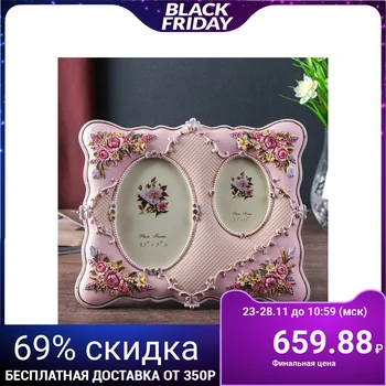 

Photo frame polystone for 2 photos 7x9, 9x13 cm "Bouquet with roses" rhinestones 20x24 cm 4556621