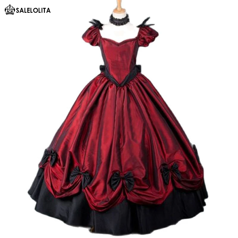 Vestido rojo vino renacentista rococó gótico victoriano traje de sala de baile época victoriana, del Sur, Sallon|Vestidos| - AliExpress