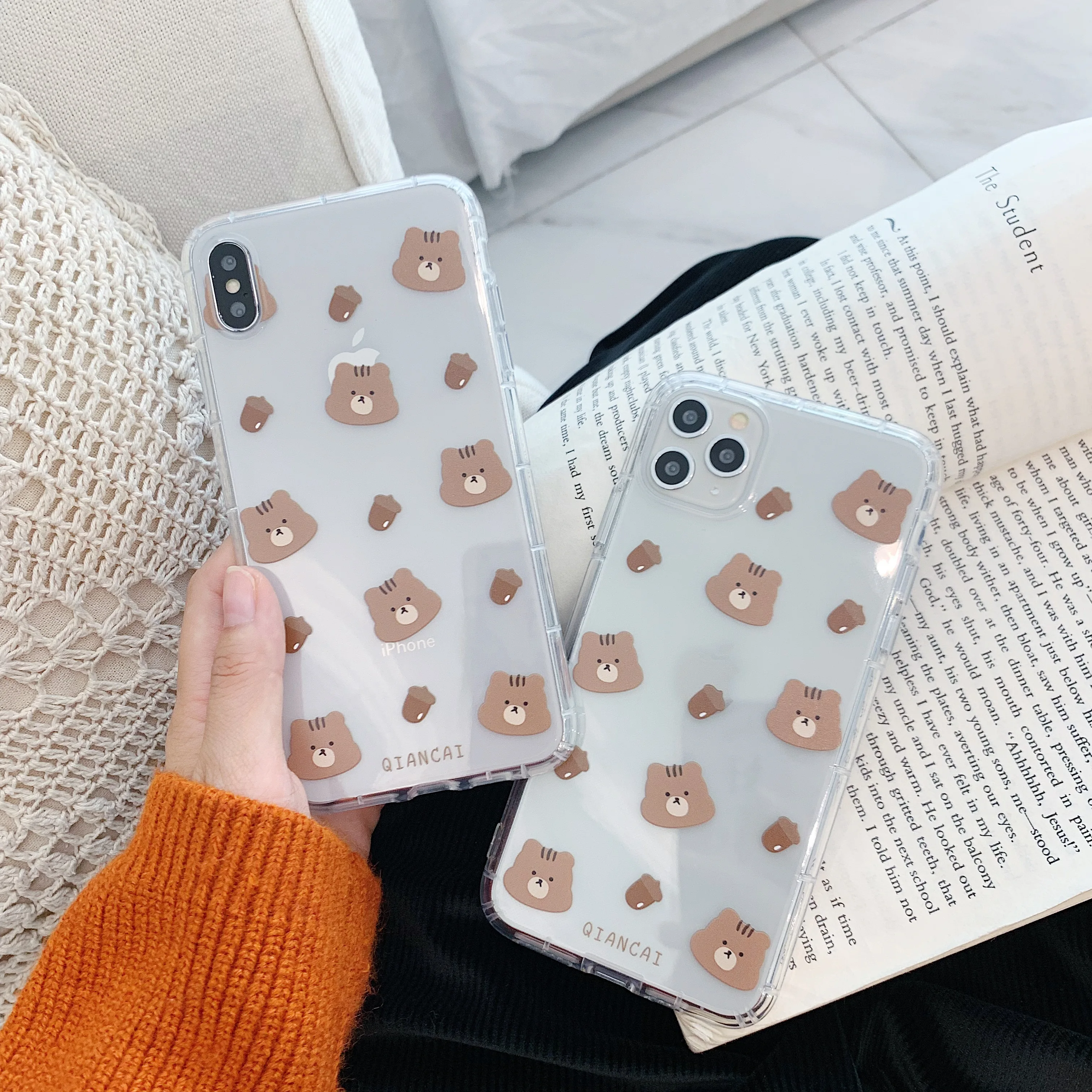 Чехол INS в Корейском стиле с милым медведем для телефона iphone 7 plus 8 мягкий