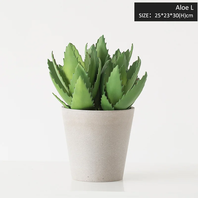 Aloe-L Miz 1 комплект мини суккуленты в горшке бонсай искусственные растения для декоративное украшение для дома украшения листья орхидеи цветочный горшок - Цвет: Aloe-L