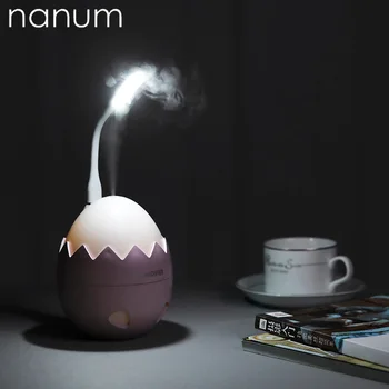 

Car air freshener 3 in 1 Eggshell Humidifier Ultrasonic Diffuser USB Fan LED Light Mini Humidifiers Air Purifier Mist Maker