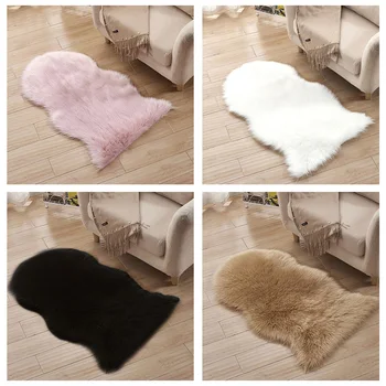 

Soft Artificial Sheepskin Rug Bedroom Mat Chair Cover Artificial Wool Warm Hairy Carpet Seat Decoration Wool Warm Hairy Carpet