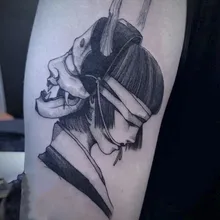 

Waterproof Temporary Tattoo Mask Geisha Japanese Style Body Art Fake Tattoo Flash Tatto Arm Leg Female Male