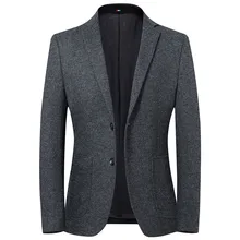 Шерстяной мужской костюм на осень и зиму корейские облегающие повседневные мужские шерстяные костюмы Мужское пальто мужской высококлассный деловой костюм