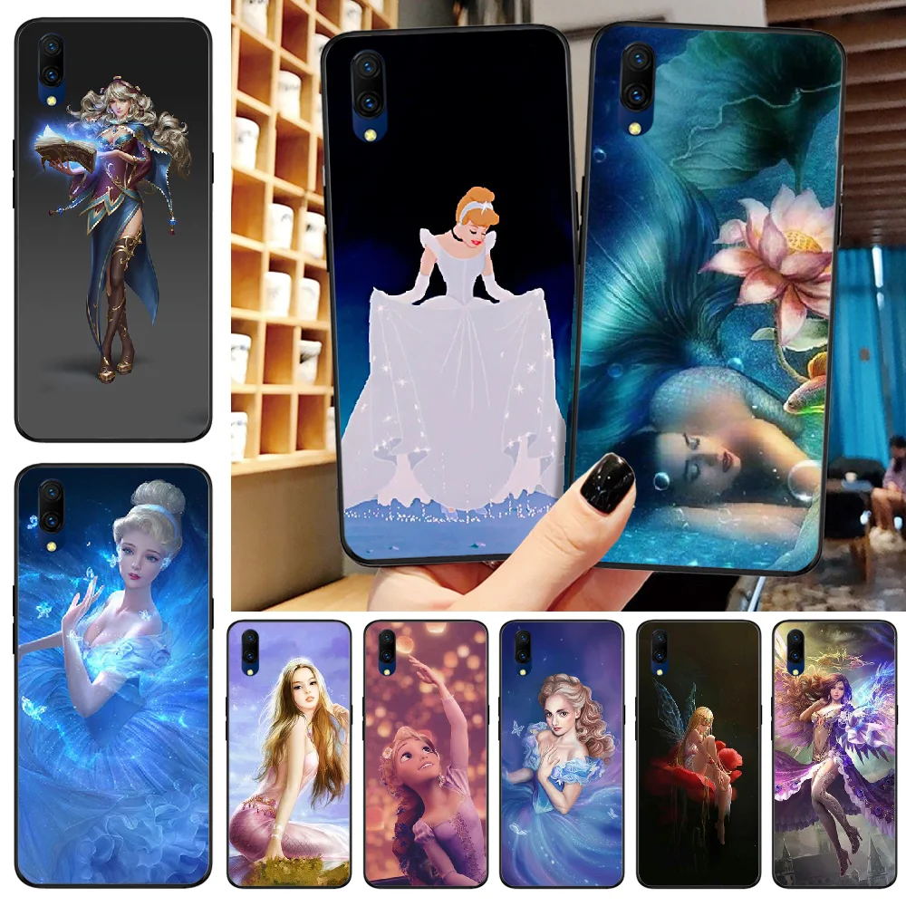 

Princess cartoon character Cover Black Soft Shell Phone Case For VIVO X23 Magic X21 20 30 X21UD X20 21 9S 9 Plus X play 6
