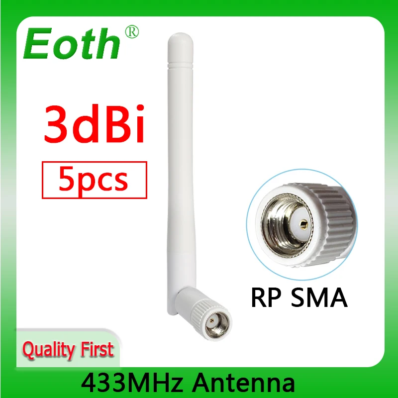 EOTH 5pcs 433mhz antenna 3dbi sma female lora antene pbx iot module lorawan signal receiver antena high gain | Мобильные телефоны и