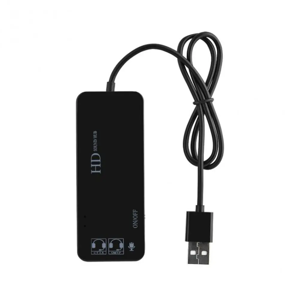 Многофункциональный 3 порта USB 2,0 зарядное устройство концентратор с стерео наушниками и микрофоном W/7.1CH адаптер звуковой карты